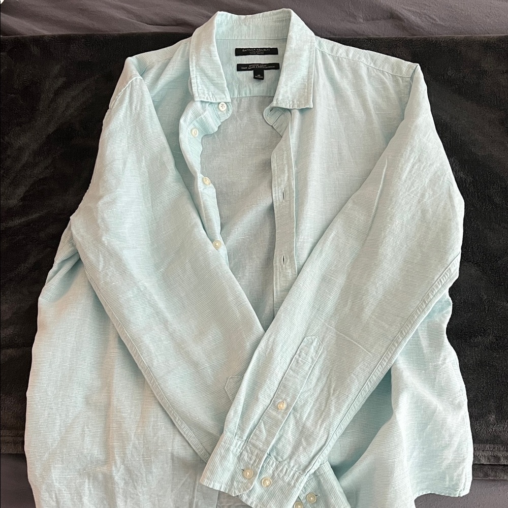 Banana Republic Linen Cotton Shirt in Light Blue